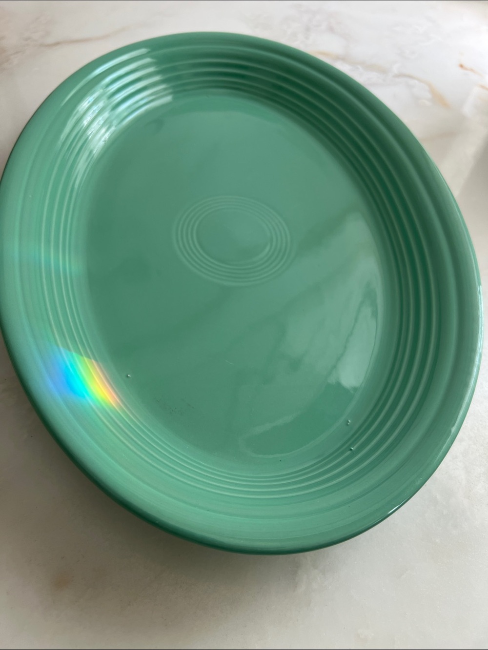 Fiestaware Green Dinner Plate - Teal Green Oval Plate